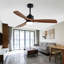 Ventilateur de plafond standard à profil bas en bois à 3 pales de 52 po avec DEL intégrée, nickel brossé, avec contrôle Romote-120636383