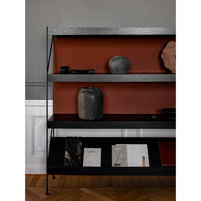 Zet Etagere Bookcase, (4 Shelves) 62.2" H x 60.2" W x 15.7" D, Natural Oak