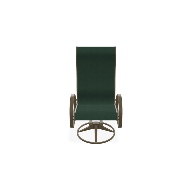 Fauteuil de patio pivotant Hiraku, Bois de plage texturé, Vert forêt 22D Sunbrella® vert