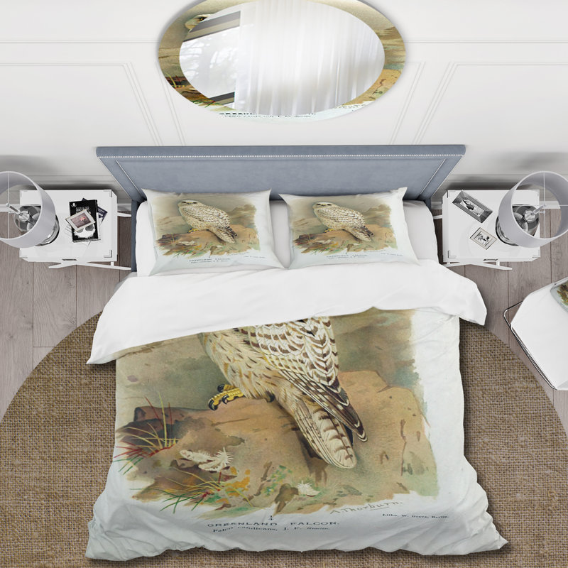 Ensemble de housse de couette traditionnel Vintage Bird Life VII - microfibre de polyester