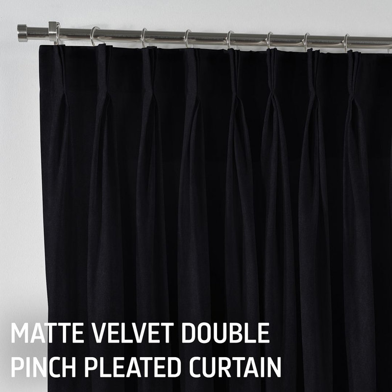 Room Darkening Single Curtain Panel, Black, 150cm Width x 350cm Drop