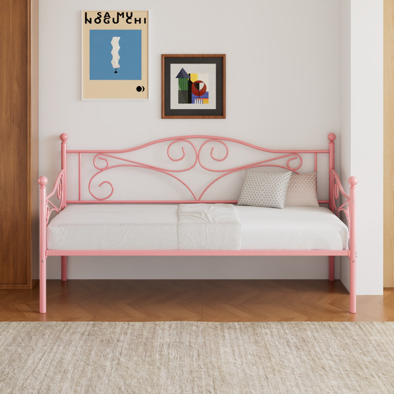 Korecky Twin Metal Daybed, Pink