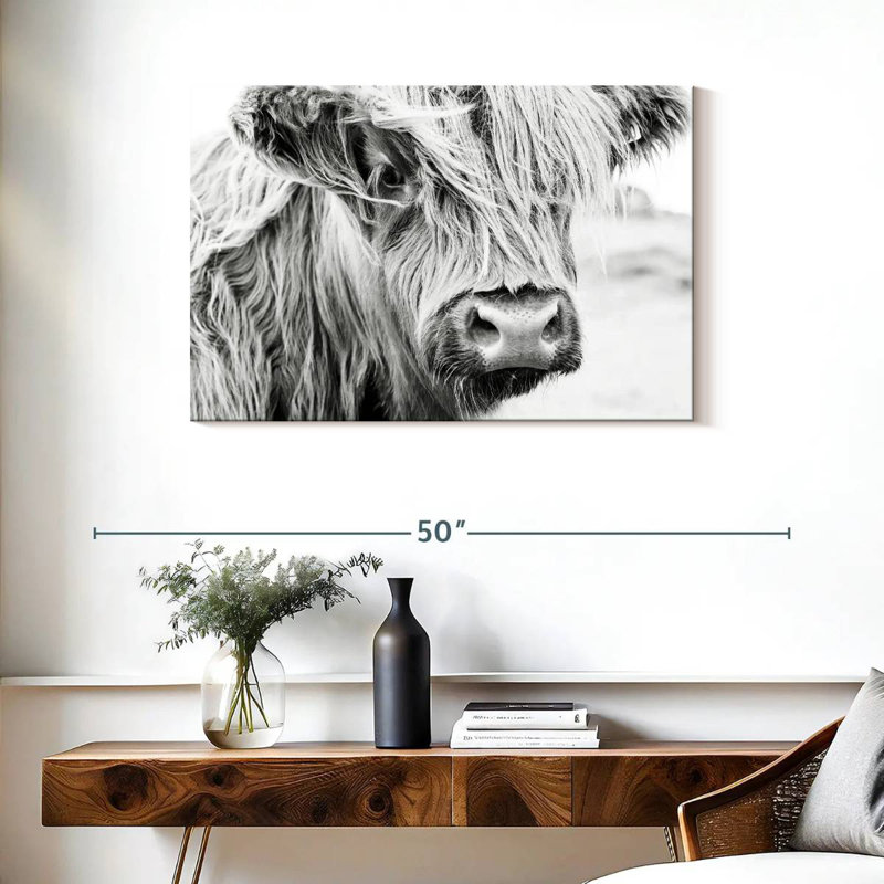 Long Haired Cow, 24" H x 36" W