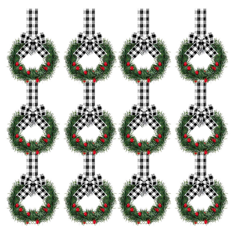 12 mini-guirlande de Noël avec 12 baies