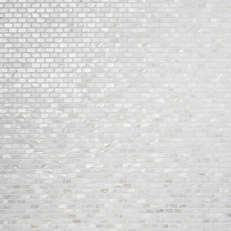 Pacif White 11.25" x 12.25" Mother of Pearl Seashell Mini Brick Mosaic Wall Tile (0.95 Sq. Ft. / Sheet)