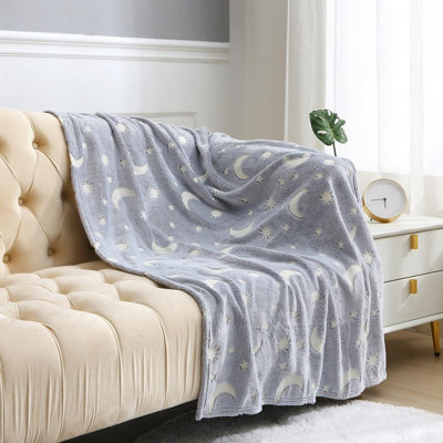 Glow in the Dark Moon Stars Throw