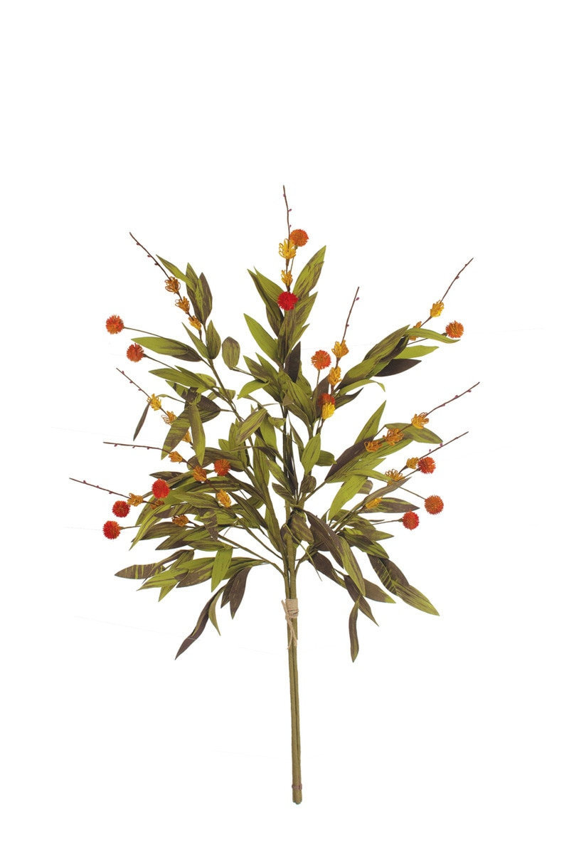 36" Faux Holly Berry Stem, Artificial Holiday Botanical Decorative Spray