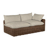 Montecito 75.25" Wide Outdoor Wicker Left Hand Facing Loveseat with Cushions