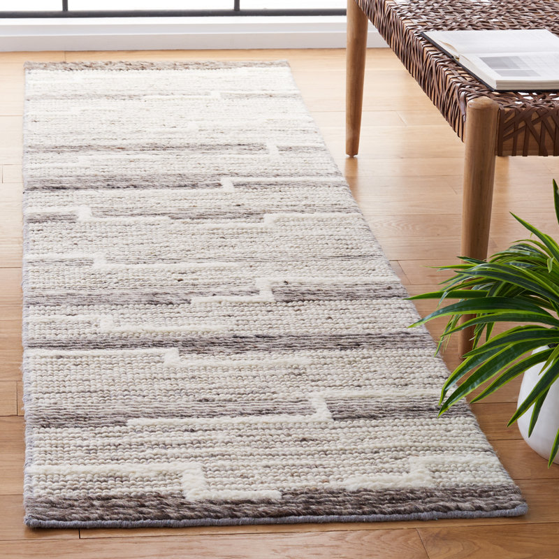 Laniyia Hand Woven Wool and Cotton Abstract Area Rug , Runner 2'3" x 8'