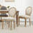 20" H Mid Century Modern Upholstered Linen Side Chair  King Louis Back Solid Wood Dining  Chairs-205656320