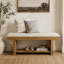 Banc en bois massif 47,2 "avec siège rembourré et rangement pour chaussures