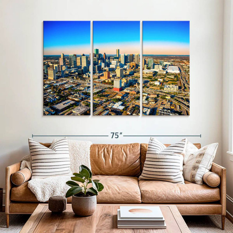 Vue du paysage urbain de Houston, H 42 po x l 65 po