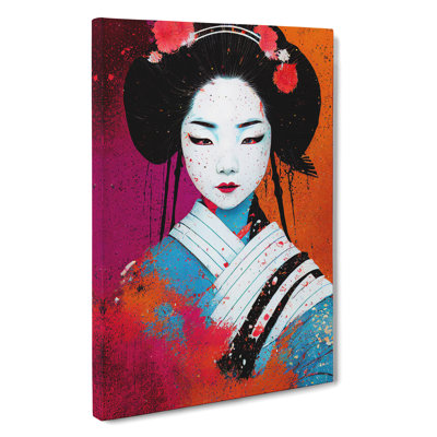 Geisha Splash No.1 - Wrapped Canvas