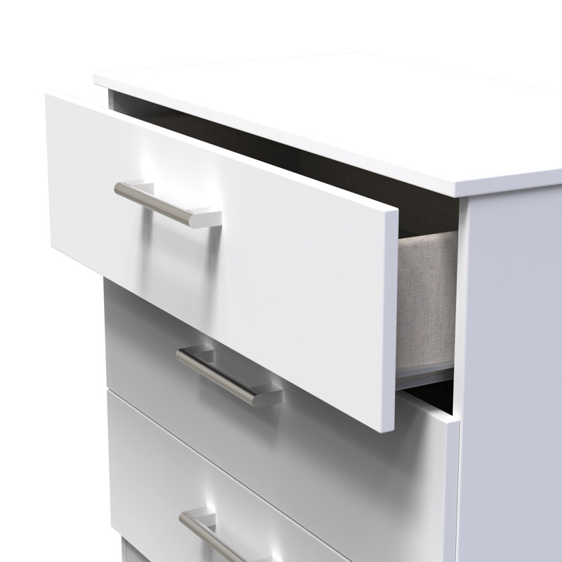 Beraud 74 cm W Chest of 3 Drawers, White