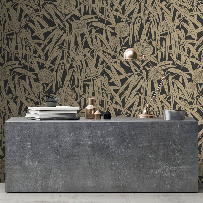 Astair Matte Paste the Wall Wallpaper Roll, Gold