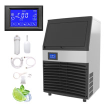 Velivi 120 Lb. Daily Production Cube Clear Ice Freestanding Ice Maker
