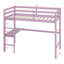 Lit mezzanine simple taille haute (bois d'hévéa) - barrière de sécurité, bureau intégré et échelle-1990254375