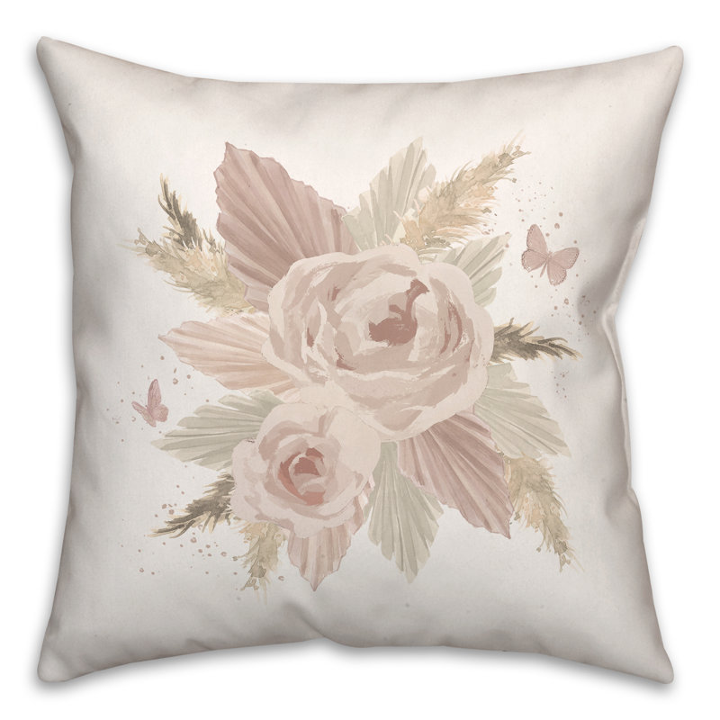 Boho Florals Throw Pillow