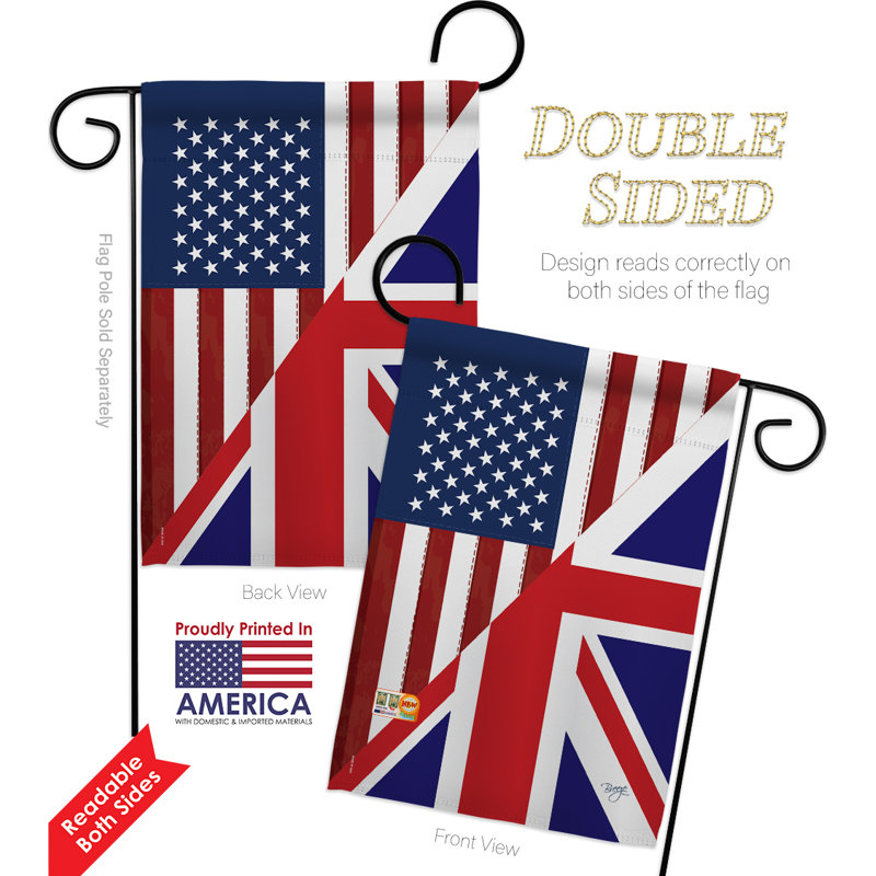 Ensemble de drapeaux décoratifs en polyester 2 faces american uk friendship impressions