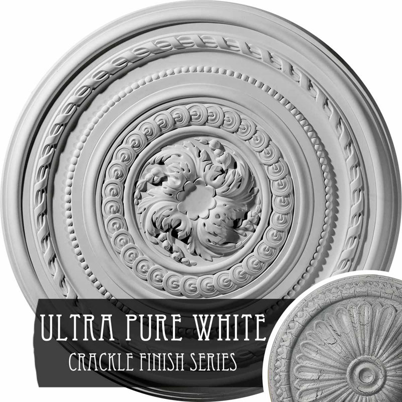Médaillon de plafond Endurathane Artis, DE 27 1/8 po x P 2 5/8 po, fini blanc ultra pur peint à la main