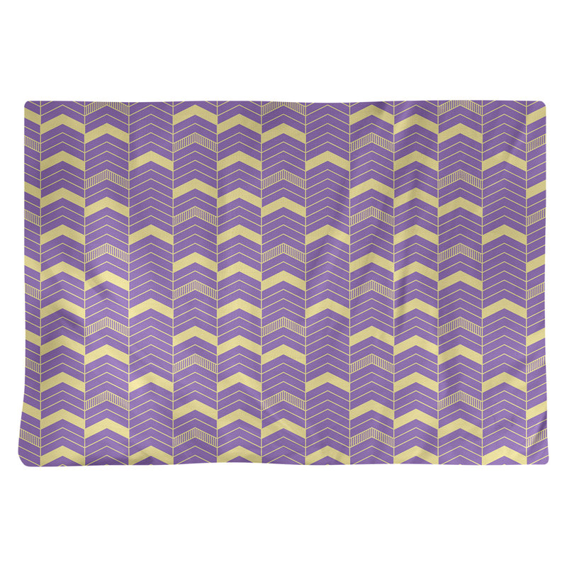 Récapitulatif à chevrons 18" lineed Stephenie, Mauve / Jaune, Polyester