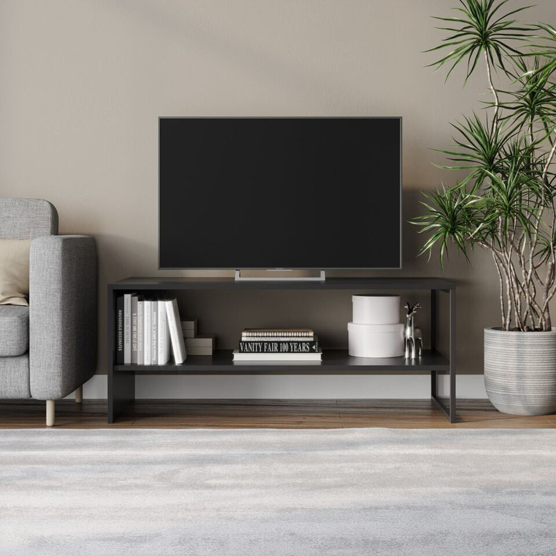 Solid Wood Coffee Table with Storage, Black