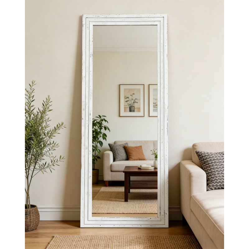 Full-Length Mirror With Stand – Solid Wood Frame Floor Mirror, Freestanding Or Wall-Mounted For Living Room, Bedroom, Or Dressing Area