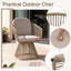 Fauteuil pivotant extérieur en osier 3 pièces avec table d'appoint
