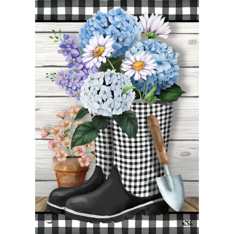 Checkered Garden Boots Spring Garden Flag