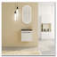 Meuble-lavabo mural flottant 20 po avec lavabo en résine noire et porte à fermeture en douceur