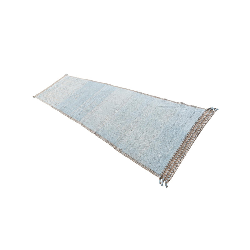 Tapis de couloir bleu clair Kalmanovitz