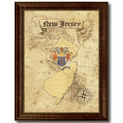 " New Jersey State Vintage Map "