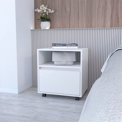 Nightstand, Top Open Shelf, 1 Drawer