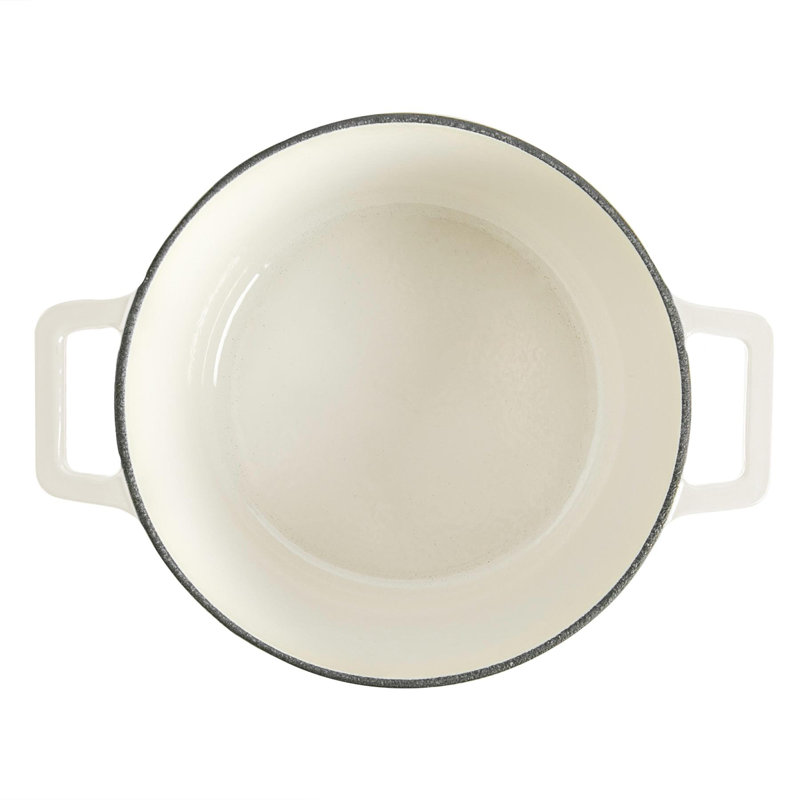 Argon Tableware - Round Cast Iron Casserole Dish, White