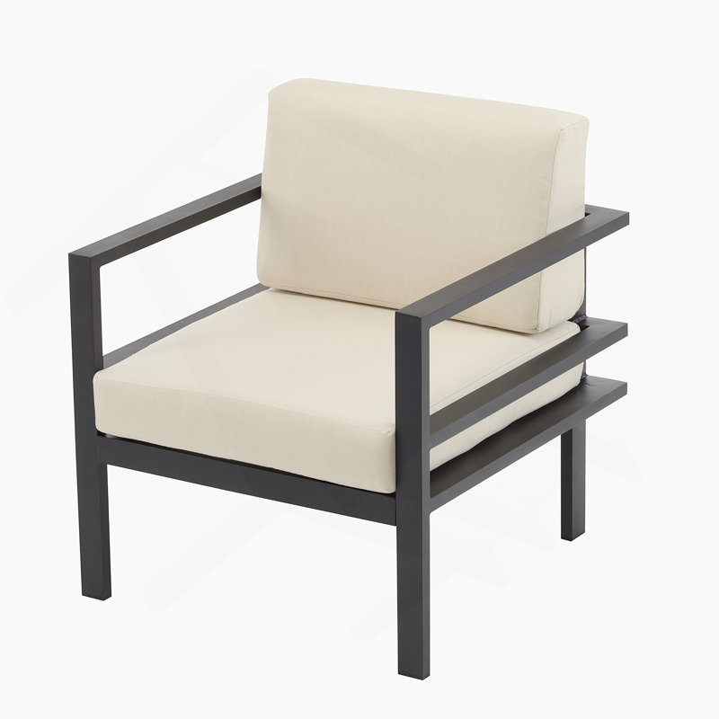 Méridienne d'extérieur moderne de 27,7 po avec structure en aluminium (excluant la table), 1