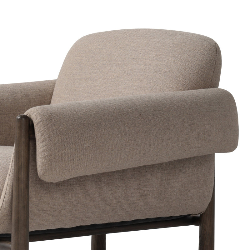 Upholstered Armchair, Alcala Taupe Polyester Blend
