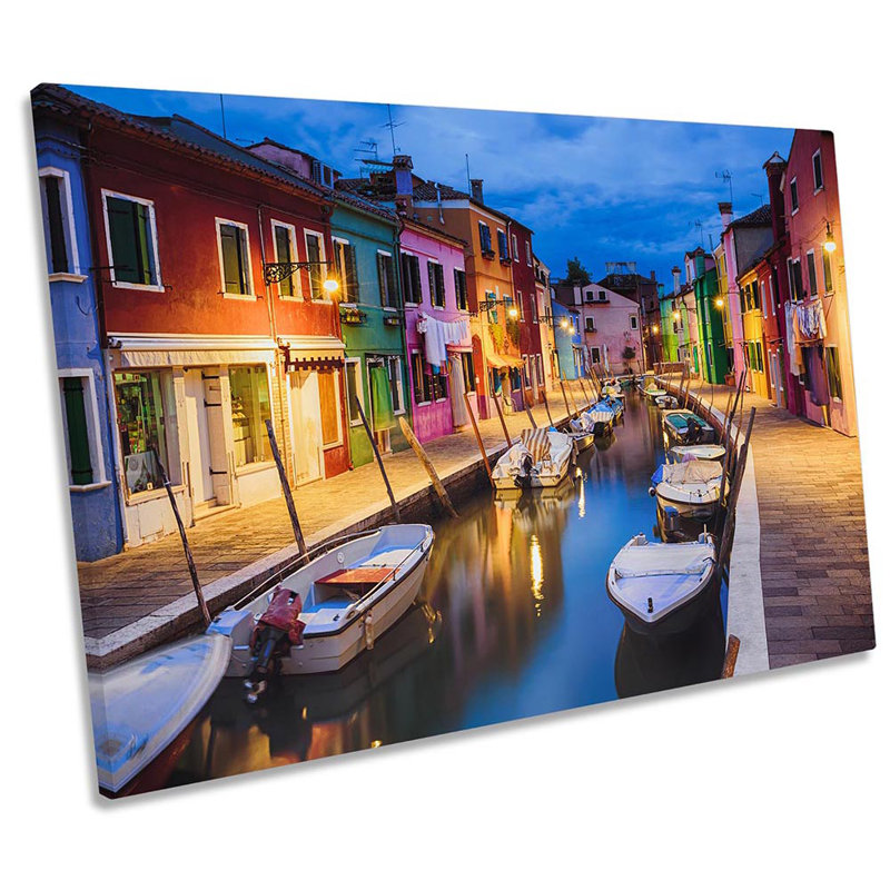 Venice City Italy Twilight Framed - Wrapped Canvas Print, 30.5cm H x 45.7cm W x 2cm D