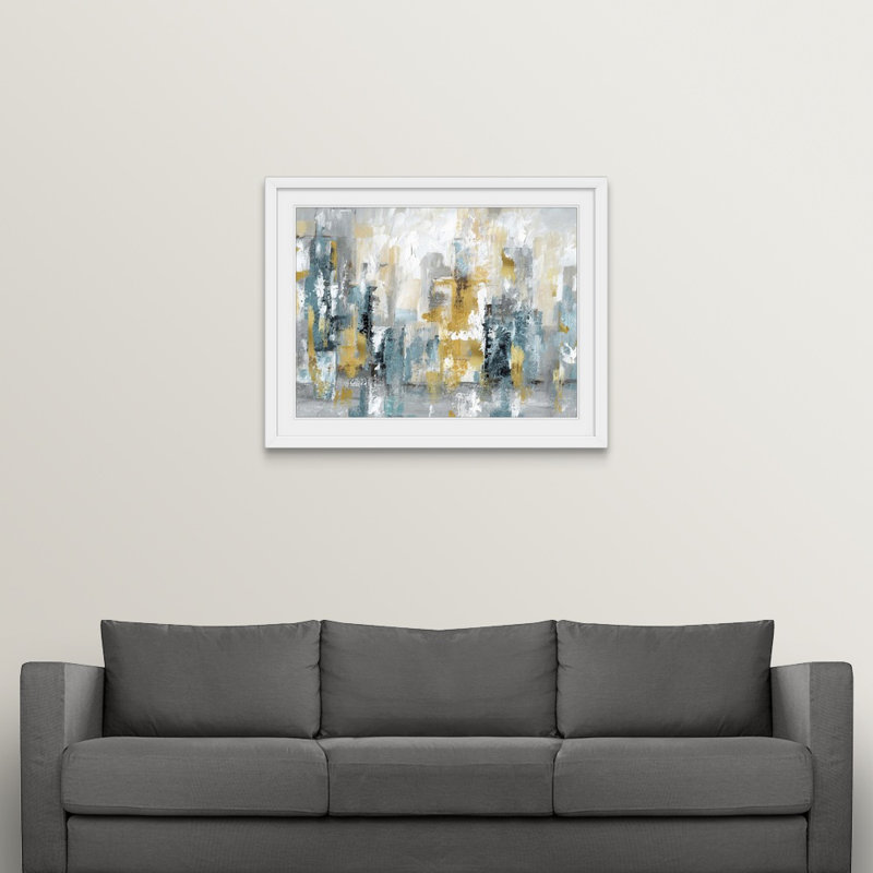 « City Views II », impression, H 35 po x l 44 po x P 1 po, Impression encadrée, Blanc
