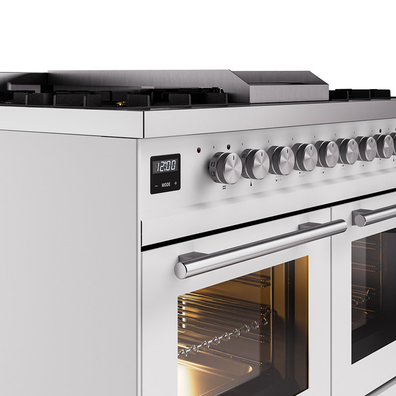 ILVE Professional Plus II Series 40 inch Dual Fuel Range with 6 Sealed Burners, Griddle (Glass Door), Natural Gas