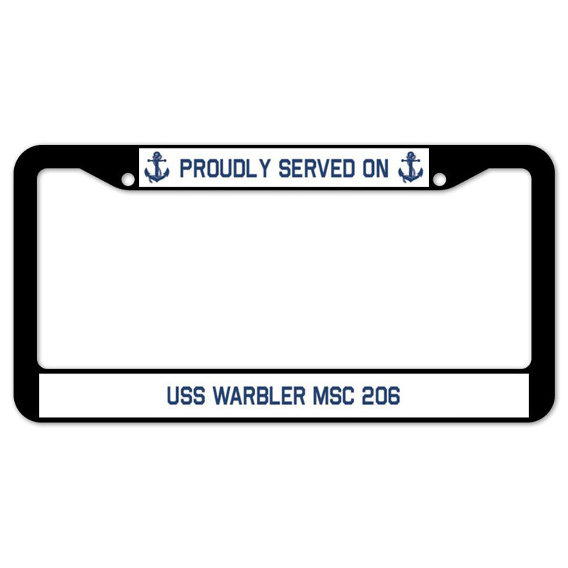 Proudly Served on USS WARBLER MSC 206 Plate Frame
