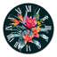 Horloge murale traditionnelle rouge et orange sur fond noir I-330894806