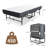 Extra Long Folding Bed for Tall People, Heavy Duty Rollaway Bed with 5" Memory Foam Mattress, Portable Guest Bed on Wheels, Space Saving Twin Size Foldable Bed-862349764-862349767