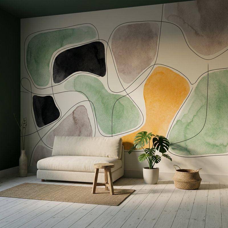 White Background Wallpaper Watercolor Texture Removable Wall Decor, 140"x108", Peel and Stick