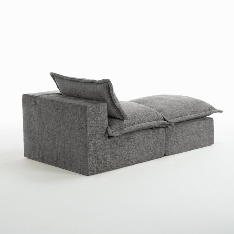 Upholstered Chaise Lounge, Right Hand Facing, Grey