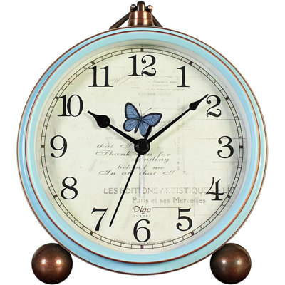 5.2In Analog Clock, Retro Silent Desk Clock Non-Ticking & Battery Operated With Quartz Movement,Clock Decor