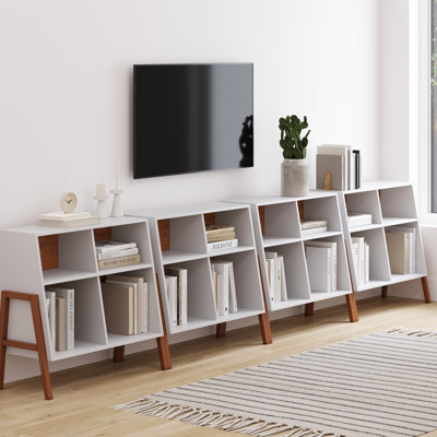 Telos 32" H x 36" W Solid Wood Standard Bookcase or TV Stand 