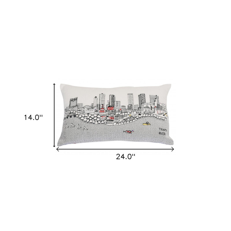 Coussin lombaire 25 po White Fort Worth, Crème