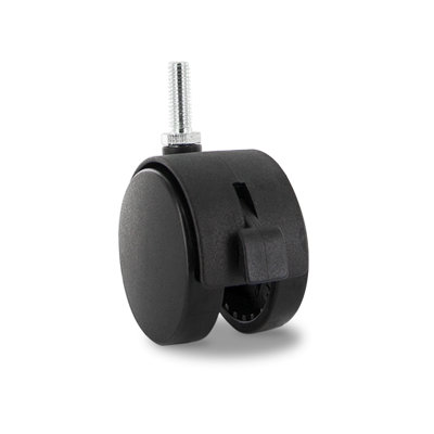 2-3/8in. Black Nylon Swivel Hooded Hercules Twin Wheel Caster with Brake