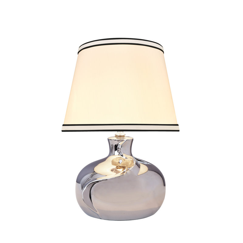 Ceramic Table Lamp, Plated Nickel