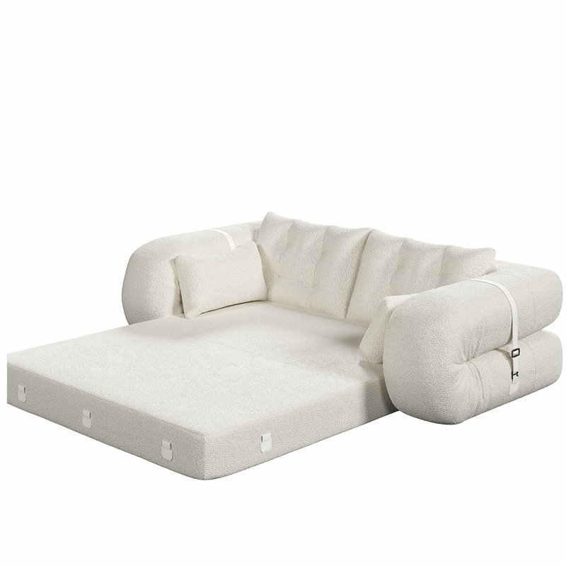 Canapé-lit pliable multifonctionnel 78,7 po, canapé-lit 3 en 1, Beige